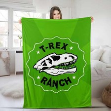 T-rex Ranch Birthday Party Blanket/T-rex Ranch Birthday Blanket/Custom T-rex
