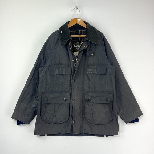 Barbour Bedale Wax Jacket Mens C36 Small Blue Outdoor Classic Vintage 4 Pocket