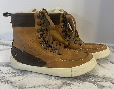 Tretorn Boots Highlander Vinter Brown Leather Size M-4  W-6 Fleace Lined 2 Toned