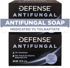 Defense Antifungal Bar Soap 2-Pack | Jock Itch, Ringworm, Athlete'S Foot, Skin F