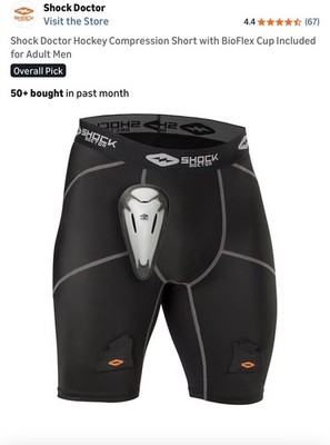 Shock Doctor MEN Compression Hockey SHORTS Cup large waist XXLarge 39 -43 