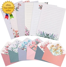 36 PCS Writing Paper and Envelopes Set,Warm Floral Themed Stationary Set for Wed