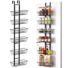 Over the Door Pantry Organizer, 6-Tier Adjustable Over the Door Hanging Spice...