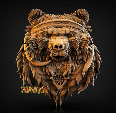 Bear STL Model, CNC Router, Engraver, Artcam, Aspire, Wood Art