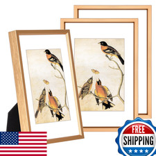 BKABOT 3.5x5 Gold Metal Picture Frame Set of 3, HD Glass, Wall/Tabletop Display