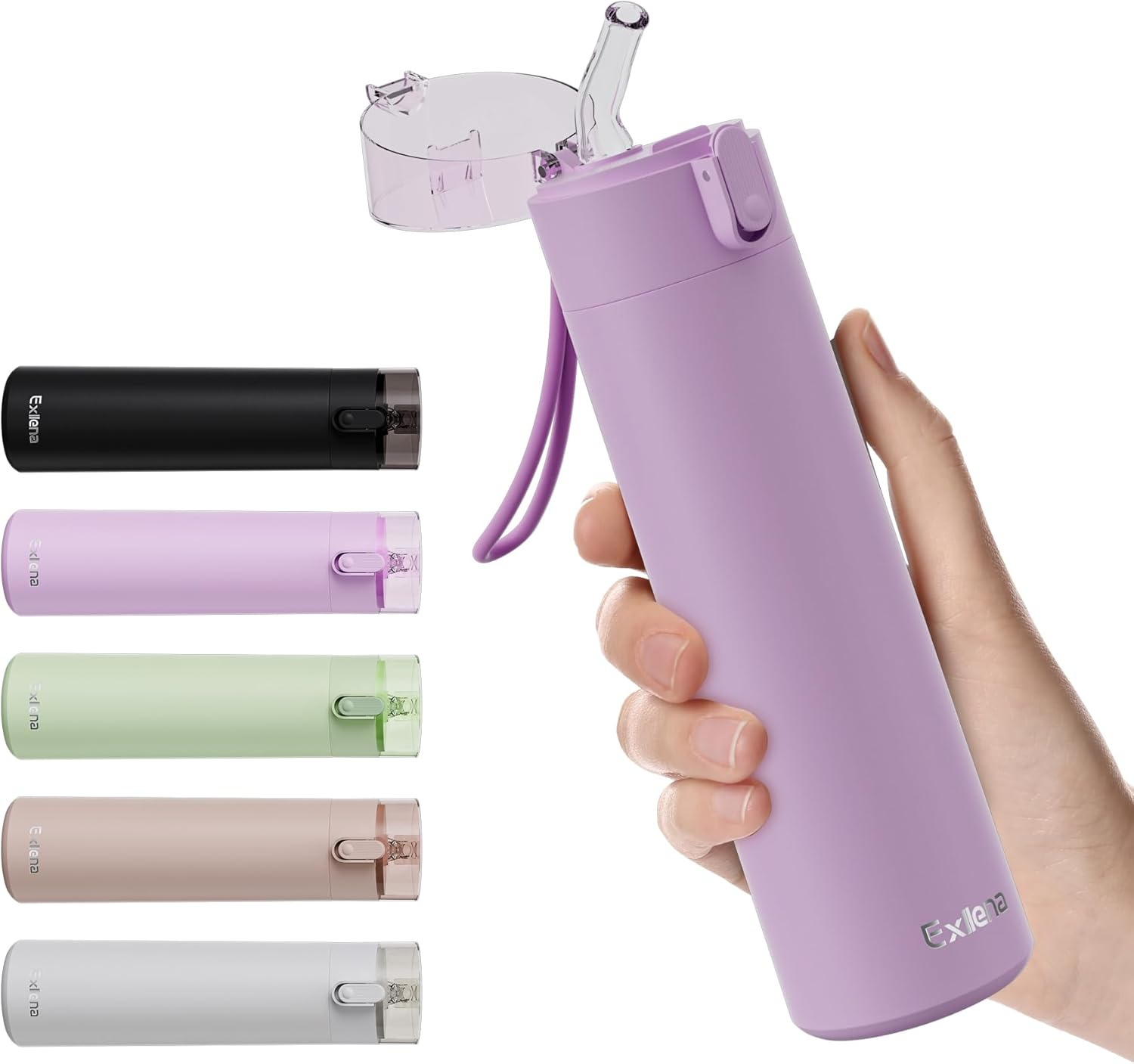 9oz Small Water Bottles with Straw, Mini Water Bottle with One-Hand Open Design,