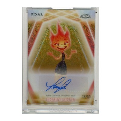2026 Topps Disney Neon Chrome Leah Lewis /50 Neon Etch Auto Gold Shimmer 18/50