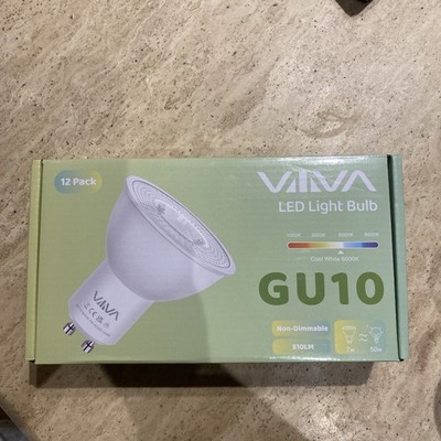 VIIIVA LED Leuchtmittel GU10 7W 510lm 6000K kaltweiß nicht dimmbar 12er Pack