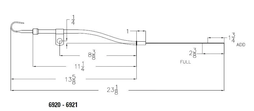 Varilla y tubo de medición de aceite Mr. Gasket 6920 Foto 2 de 2