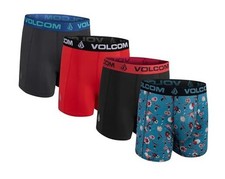 Mens Boxer Briefs 4 Pack Poly Spandex Medium Blue/Black/Red/Charcoal