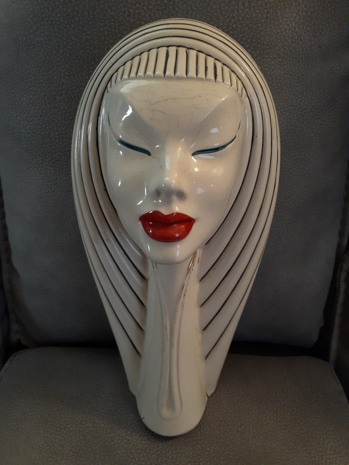 Canova Padova Italy MCM 1950s Art Deco Style Figural Decanter Porcelain Bottle