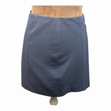 Bebe Sz 2 Blue Mini Skirt Side Zip Career Office Tailored