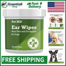 Disposable Dog Ear Wipes - 100 Count, Prevent Wax Build-Up Infections Safely