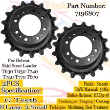 2x 17 Drive Sprocket Teeth 8 Hole Fits Bobcat T630 T770 T630 T650 T770 7196807