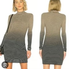 NWT ATM Anthony Thomas Melillo Striped Dress Size Medium Micromodal Bodycon