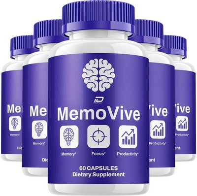 (5 Pack) Memo Vive Supplement Capsules   MemoVive Natural Blend Memory Focus