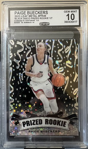 Paige Bueckers 2023 Leaf Metal PR49 Black Disco Prized Rookie 1/7  Gem Mint 10