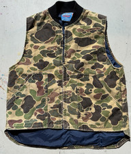 Men's Vintage SafTbak Vest Multicolor Camo L Outdoor Hunt USA 2A Sleeveless Zip