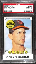 1969 TOPPS #141 BILL DILLMAN PSA 9 Mint 31665373 