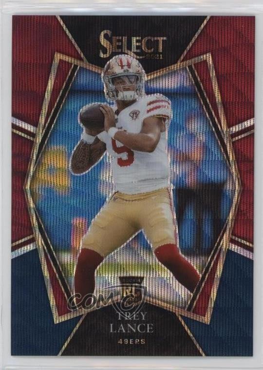 2021 Panini Select Premier Level Tri-Color Prizm 9/199 Trey Lance #145 3hd