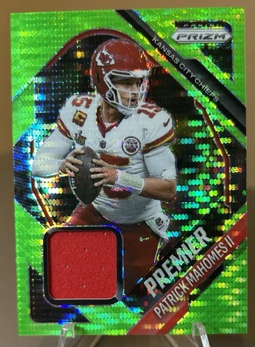 2025 Panini Prizm Premier Jerseys Green Pulsar Prizm Patrick Mahomes MEM Chiefs