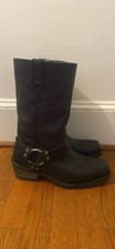 Harley Davidson Black Hustin Waterproof Leather Men's Riding Boots Sz 11 D95353