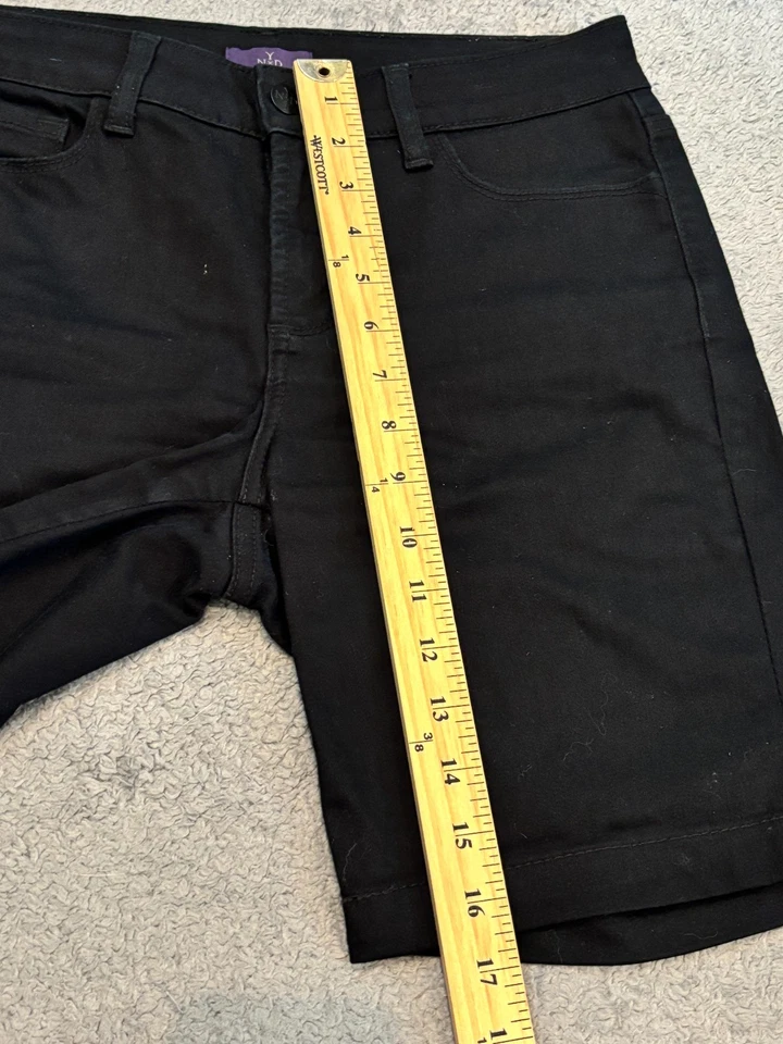 NYDJ Cuffed Bermuda Shorts Womens 2 Black Casual Stretch Classic Summer - Image 4 of 4