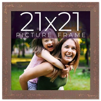 21x21 Distressed Brown Real Wood Picture Frame Width 1.25 inches | Interior Fram