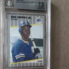 Fleer 1989 Ken Griffey Jr #548 Seattle Mariners MLB Baseball Card BGS 7.5