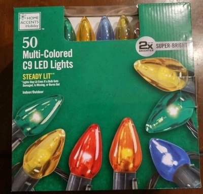 Home Accents Holiday 50 Multi-Colored C9 Super-Bright LED Lights 