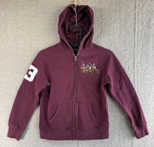 Kids Sz Small 8 Polo Ralph Lauren Burgundy Full Zip Embroidered Polo Sweater