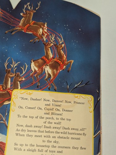 The Night Before Christmas Flocked Santa Whitman Publising 1949 Vivian Robbins - Picture 10 of 14