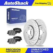 Front Drilled Slotted Brake Rotors Ceramic Pads for Hyundai Santa Fe Sport