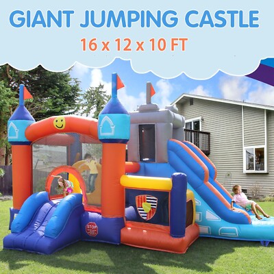 Giant Commercial PVC Inflatable Bounce House Dual Slides Playhouse 1.5HP Blower
