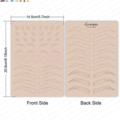 1PC Pre-Printed Strokes Permanent Makeup Practice Skin Silicone Hair Strokes Pra