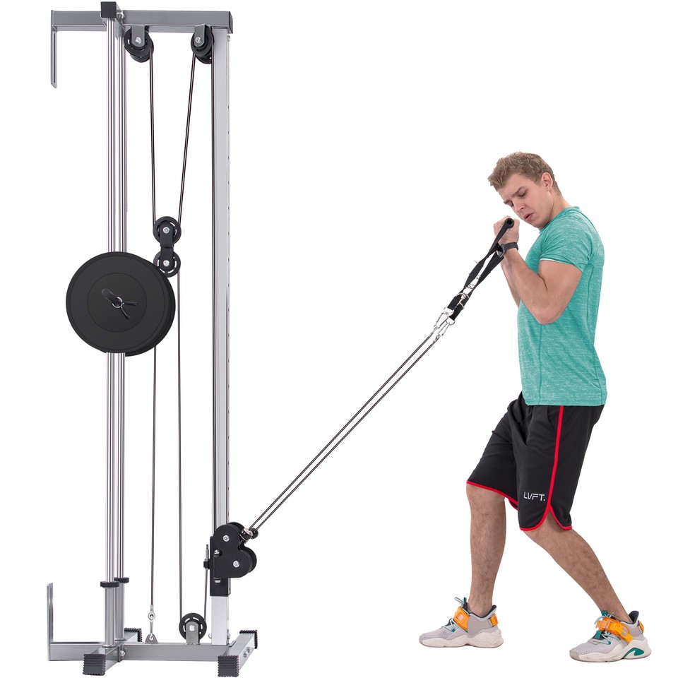Silver Lat Pulldown Machine Home Gym Equipment Strength Training