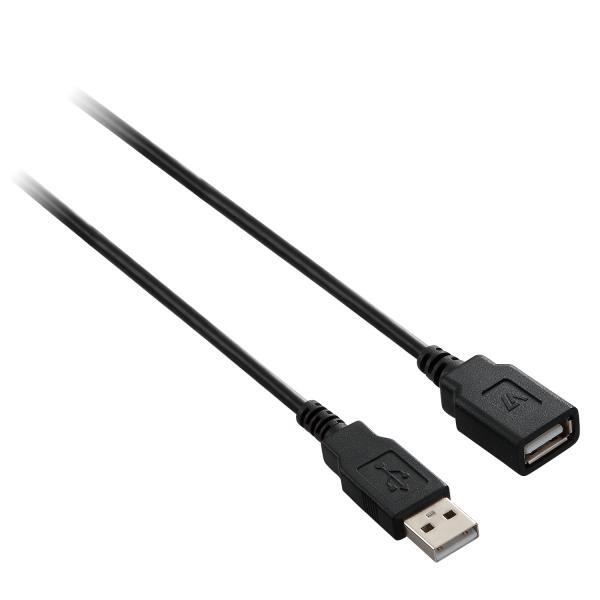 V7 - Cables CAVO USB 2.0 A F A USB 2.0 A M 3 METRI NERO