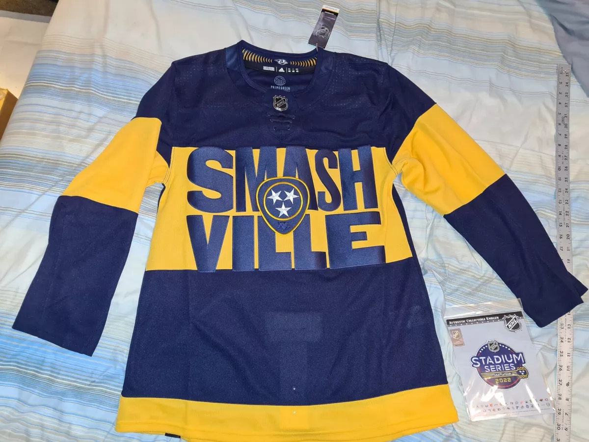 NHL Women's '21-'22 Stadium Series Nashville Predators Gold V-Neck