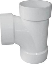 Genova 71115 White PVC 1-1/2" Sanitary Tee 700 Series
