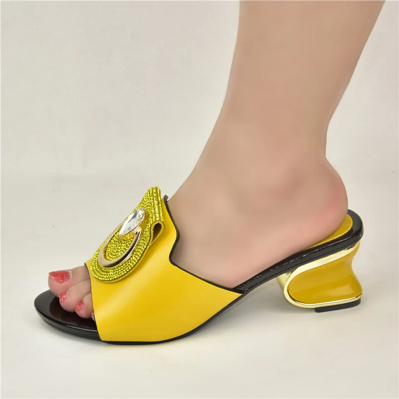 Yellow shop mid heels