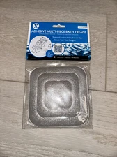 Adhesive Square Bath Treads (21 Per Pack) in Gray by SlipX Solutions