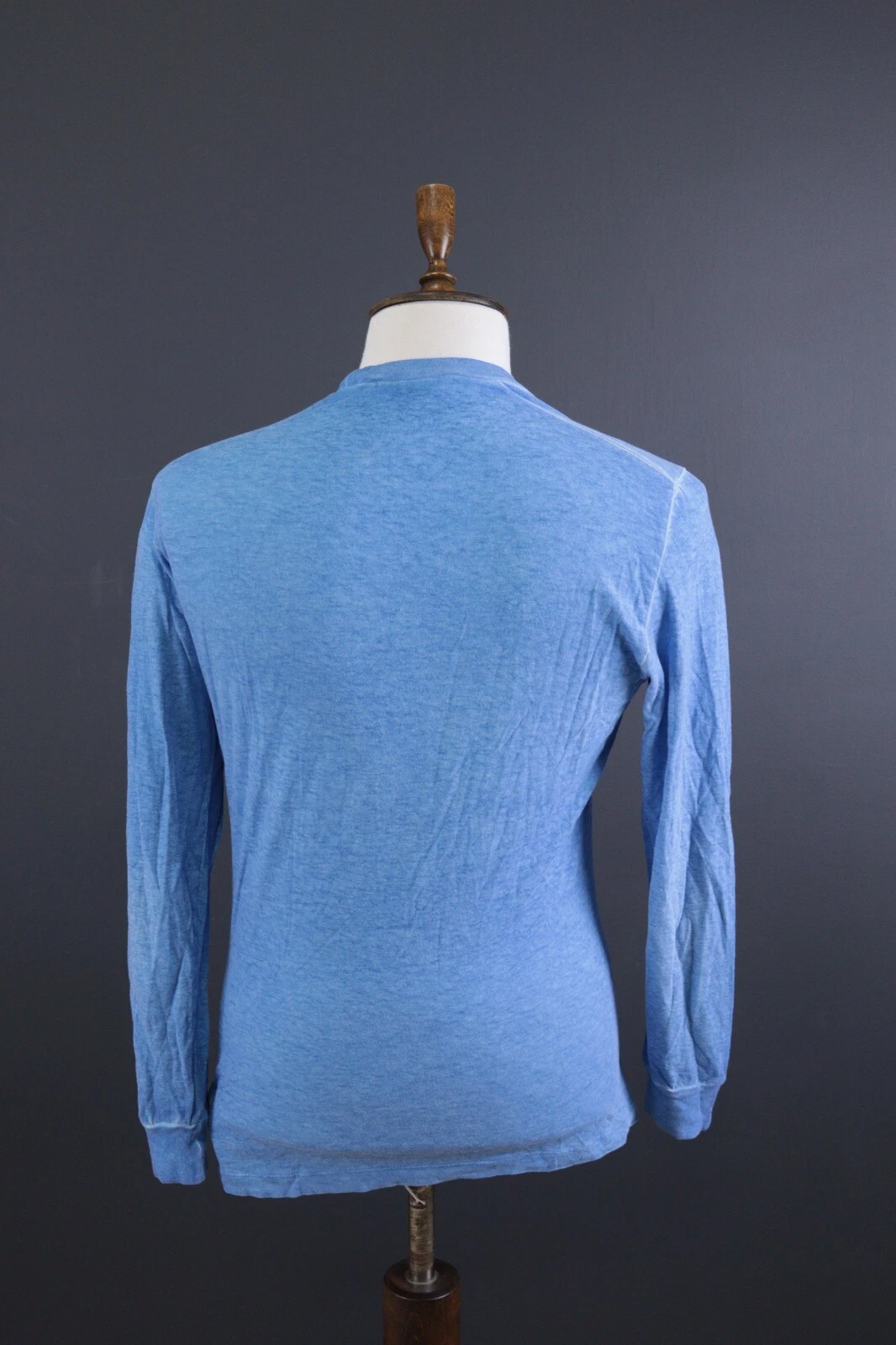 Felpa top DSQUARED2 blu lino manica lunga stampata taglia S