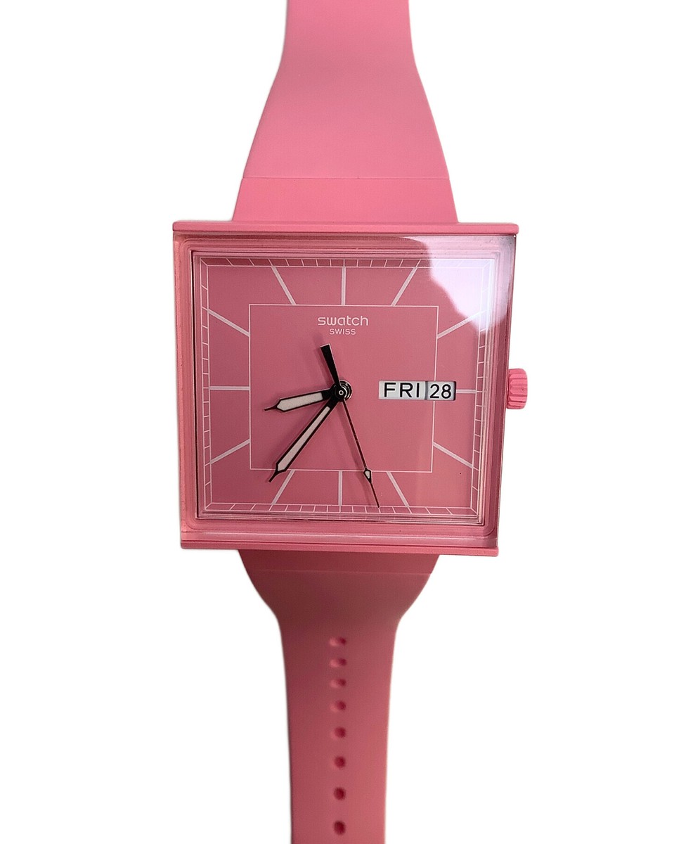 アナログ腕時計 SWATCH SO34P700 BIOCERAMIC WHAT IF ROSE WOMEN'S URETHANE WAT SWATCH WHAT IF ROSE? SO34P700 Ladies watch Analog DAY DATE
