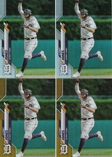 Lot of 4 2020 Topps Series 1 Base Rainbow Foil Gold & Silver JaCoby Jones Tigers
