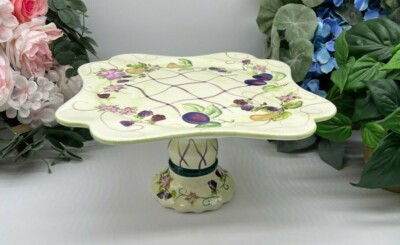 Centrum Pedestal Cake Plate Pattern Madeline Patricia Brubaker Square Scalloped