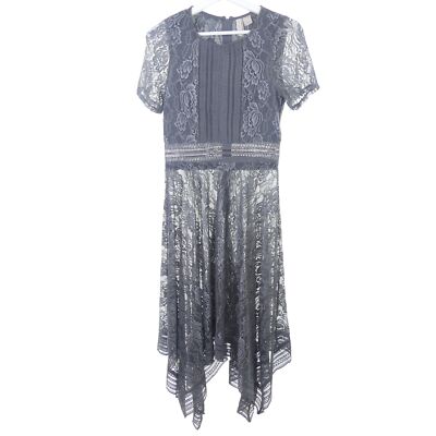 H&M DIVIDED Dress Festival Lace Lace Grey Sheer Size 36 S