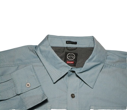 Wrangler Men's Blue Solid Retro Snap Button Down Shirt 112330785