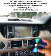 SAT NAV DISC MAP UPDATE - RANGE ROVER L322 - NAVIGATION DVD 'C'- UK Europe 2018