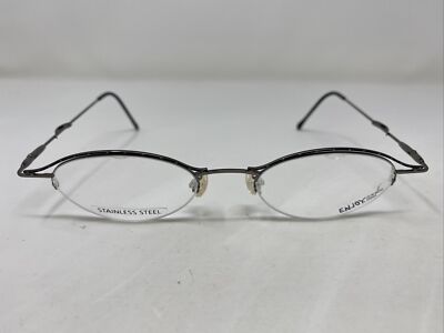 Enjoy E1716 B 47-19-135 Chrome Half Rim Metal Eyeglasses Frame B750