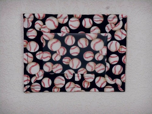 Designer Photo Frame Fabric Cloth Frame Baseball Themed Pocket fits 4x6" Photo - Picture 3 of 5